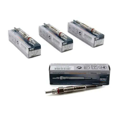 4x BERU Gl&uuml;hkerzen GE100 0100266008 f&uuml;r VW Audi Seat Skoda 1.9 2.0 TDI N10591602