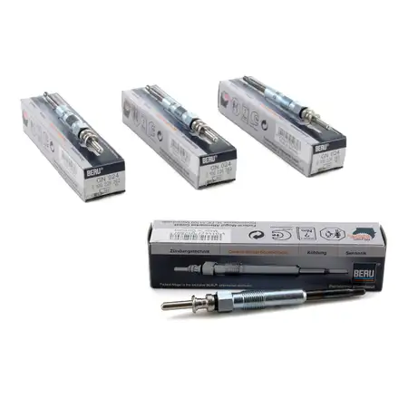 4x BERU Gl&uuml;hkerze Set GN024 0100226362 BMW E46 318-330d E39 520-530d E38 730d