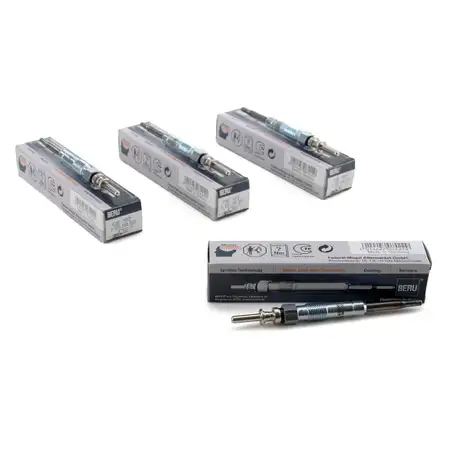 4x BERU Gl&uuml;hkerze Set GE102 0100266002 f&uuml;r BMW E81 E46 E90 E91 E60 E61 X3 X5 X6