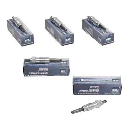 5x BERU Gl&uuml;hkerze Set GN858 0100226234 Mercedes 100 631 190 W201 W202 W124 W460