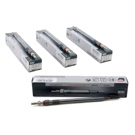 4x BERU Gl&uuml;hkerze Set GE105 0100266011 Mercedes W169 W245 W203 W204 C209