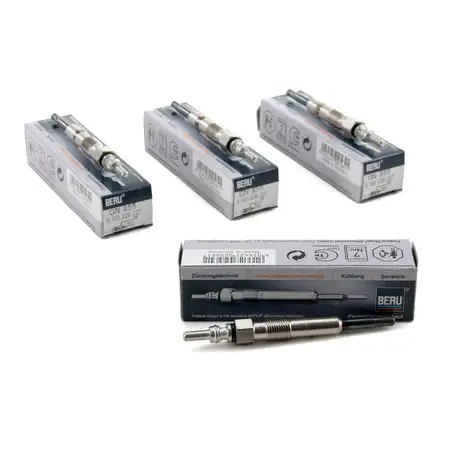 4x BERU Gl&uuml;hkerze VW Bora Caddy Golf 3 4 LT Lupo Passat Polo Sharan T4 Vento