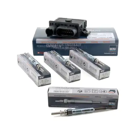 BERU Steuerger&auml;t Gl&uuml;hzeit GSE101 + 4x Gl&uuml;hkerze Set GE102 f&uuml;r BMW 4 Zylinder