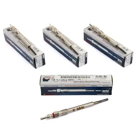 4x BERU Gl&uuml;hkerze GE112 Alfa Romeo Citroen f&uuml;r Fiat Ford Opel Peugeot