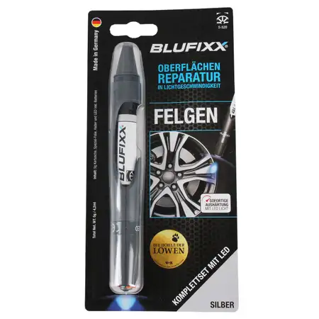 BLUFIXX Reparaturstift Oberfl&auml;chenreparatur f&uuml;r SILBER KFZ Felgen Metallfelgen