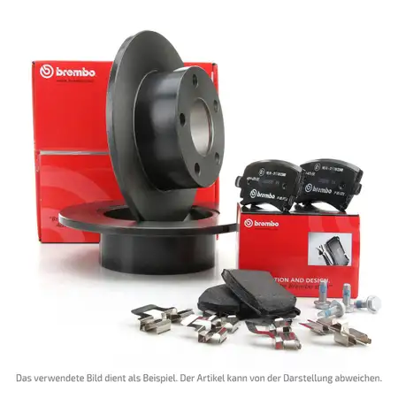 BREMBO Bremsscheiben &Oslash; 253mm + Bel&auml;ge AUDI A3 SEAT Leon SKODA Octavia VW Golf 5 6 hinten