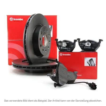 BREMBO Bremsscheiben + Bel&auml;ge + Wako AUDI A1 A3 TT SEAT SKODA VW GOLF 5 6 vorne