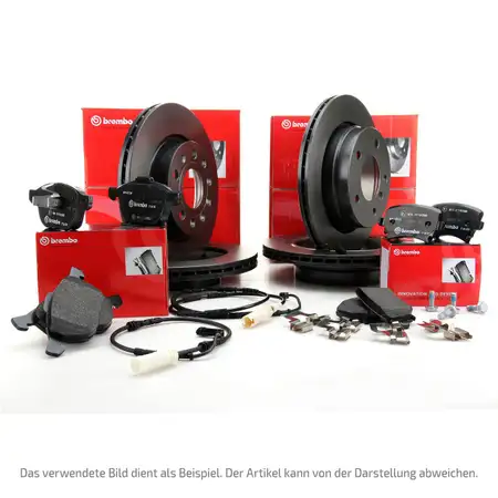 BREMBO Bremsscheiben + Bel&auml;ge + Wako VW MULTIVAN TRANSPORTER T5 2E3 vorne hinten
