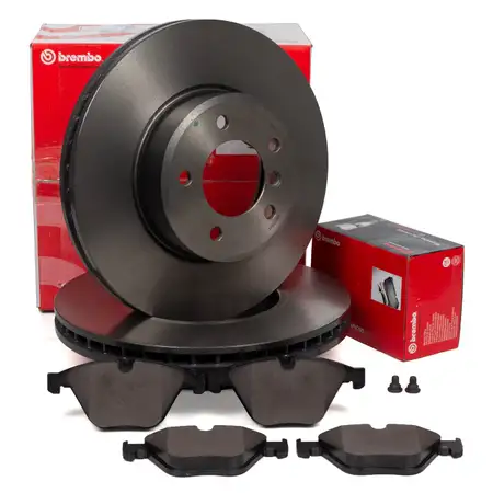 BREMBO Bremsen Bremsscheiben + Bremsbel&auml;ge f&uuml;r BMW 5er E60 E61 6er E63 E64 vorne