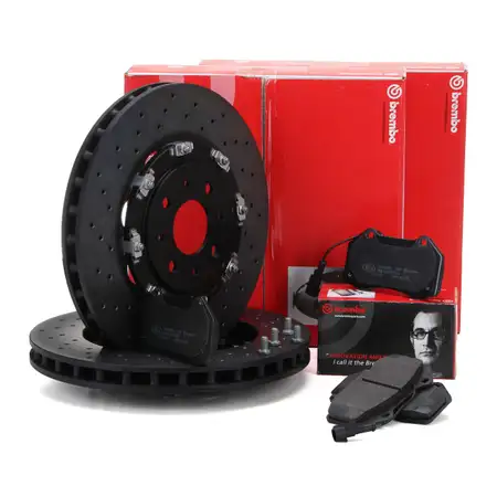 BREMBO TWO PIECE DISC Bremsscheiben + Bel&auml;ge + Wako ABARTH 500 / C 595 695 vorne