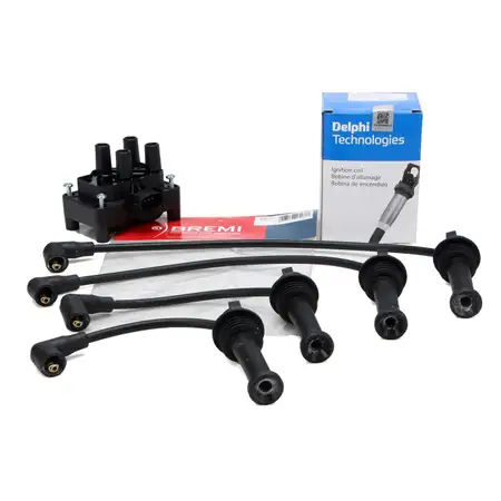 BREMI Z&uuml;ndkabelsatz + DELPHI Z&uuml;ndspule f&uuml;r FORD FIESTA 3 4 FOCUS 1 2 FUSION PUMA