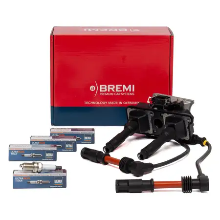 BREMI Z&uuml;ndspule + 4x BERU Z&uuml;ndkerze AUDI A4 B5 A6 C4 C5 VW Passat 3B 1.8
