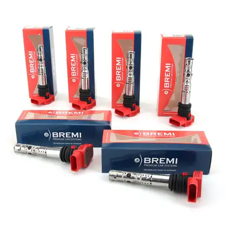 6x BREMI Z&uuml;ndspule f&uuml;r Audi A4 (8E B6) A6 (4B C5) A8 (4E) 3.0/quattro 218/220 PS
