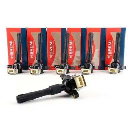 6x BREMI Z&uuml;ndspule + Kerzenstecker f&uuml;r BMW BENZINER M50 M52 M54 M62 M73 S50 S62
