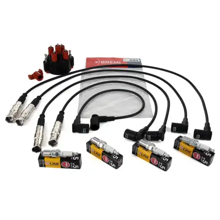 Verteilerkappe + Verteilerfinger + Z&uuml;ndabelsatz + Z&uuml;ndkerze MERCEDES W201 W124 M102