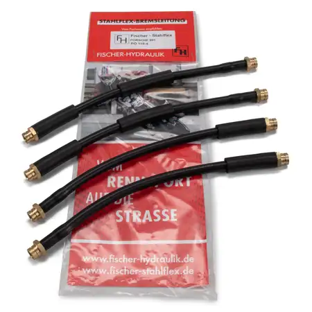 Fischer Stahlflex PO 119-4 Bremsschlauch Satz PORSCHE 991 Carrera / Turbo / GT2 / GT3