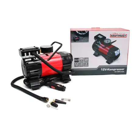 Dino KRAFTPAKET 136309 Druckluft Kompressor Luftkompressor 2in1 12V LED