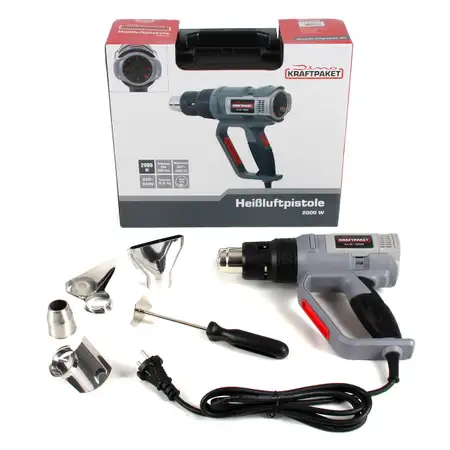 Dino KRAFTPAKET 130220 Heissluftf&ouml;hn Heissluftpistole 2000W 50-600&deg;C