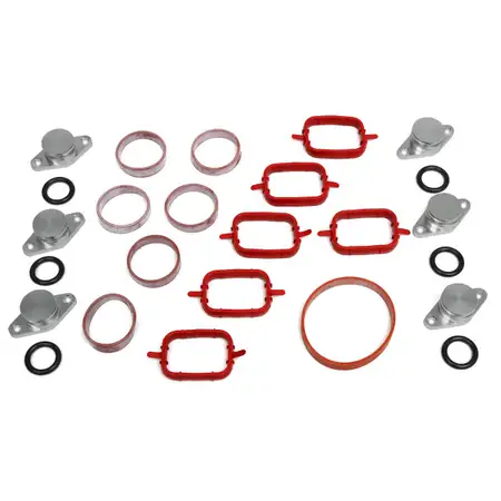 6x Drallklappen Ansaugbr&uuml;cken O-Ring ALU &Oslash; 22 mm Dichtungen f&uuml;r BMW DIESEL M57
