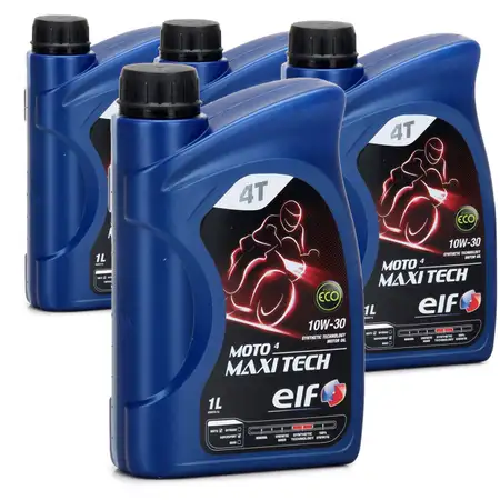 ELF Motor&ouml;l &Ouml;L 4T 4-TAKT MOTO 4 MAXITECH 10W30 JASO MA API SJ - 4L 4 Liter