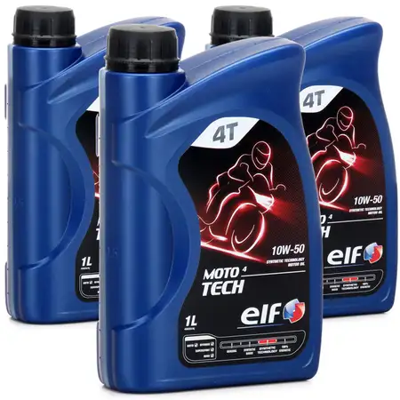 ELF Motor&ouml;l &Ouml;L 4T 4-TAKT MOTO 4 TECH 10W-50 10W50 JASO MA2 - 3L 3 Liter