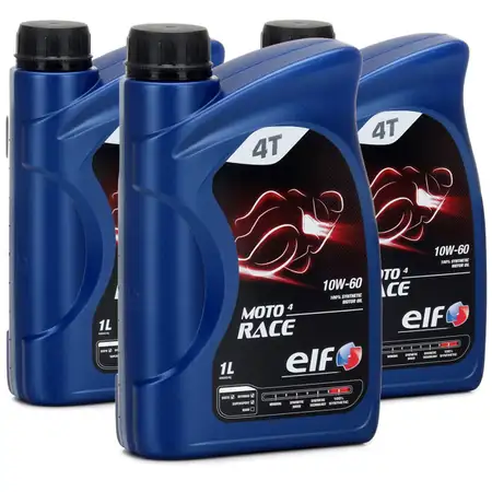 ELF Motor&ouml;l &Ouml;L 4T 4-TAKT MOTO 4 RACE 10W-60 10W60 API SN JASO MA2 - 3L 3 Liter
