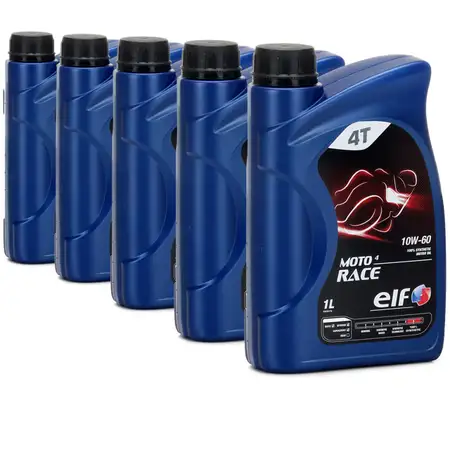 ELF Motor&ouml;l &Ouml;L 4T 4-TAKT MOTO 4 RACE 10W-60 10W60 API SN JASO MA2 - 5L 5 Liter
