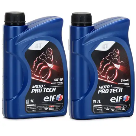 ELF Motor&ouml;l &Ouml;L 4T 4-TAKT MOTO 4 PRO TECH 5W-40 5W40 JASO MA2 API SL - 2L 2 Liter