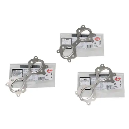 3x ELRING Abgaskr&uuml;mmerdichtung f&uuml;r BMW E90-93 E60 E61 E65-67 X3 X5 X6 M57 N57