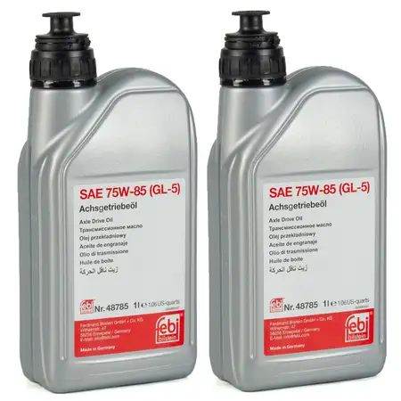 FEBI 48785 Achsgetriebe&ouml;l 75W-85 GL-5 GELB f&uuml;r AUDI BMW MERCEDES VW - 2L 2 Liter