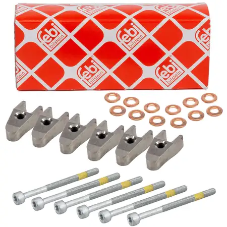 6x FEBI D&uuml;senhalter 29141 MERCEDES 4 &amp; 5 Zylinder OM611 OM612 OM613 OM646 DIESEL