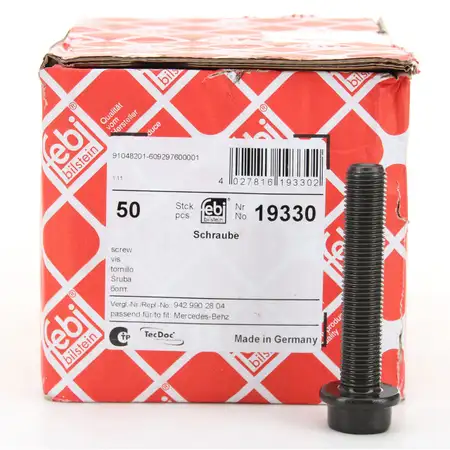 50x FEBI Schraube Bremsscheibe M14x1,5 L&auml;nge 75mm f&uuml;r MERCEDES-BENZ