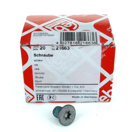 20x FEBI Schraube Bremsscheibe M8x1 L&auml;nge 12mm MERCEDES W203 W211 W140 W220