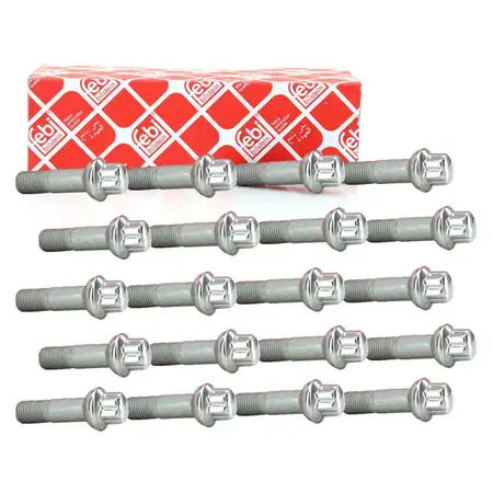 20x FEBI 29196 Radbolzen Radschrauben M14x1,5mm 19mm f&uuml;r MERCEDES-BENZ