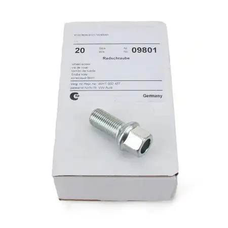 20x FEBI 09801 Radbolzen Radschrauben M14x1,5mm 27mm f&uuml;r AUDI SEAT SKODA VW