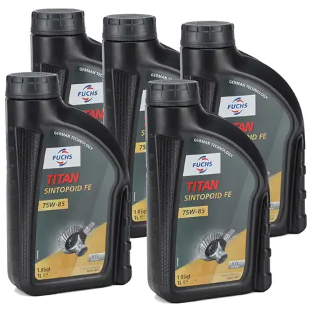 FUCHS Achs&ouml;l Achsgetriebe&ouml;l TITAN SINTOPOID FE SAE 75W-85 API GL-5 - 5 Liter
