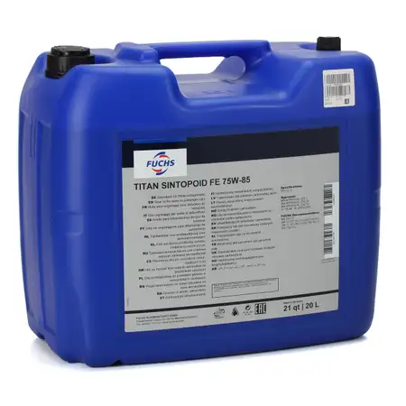 FUCHS Getriebe&ouml;l Schaltgetriebe&ouml;l TITAN SINTOPOID FE SAE 75W-85 20L 20 Liter