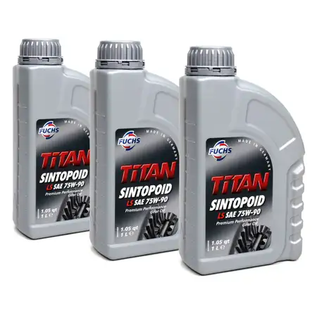 FUCHS Getriebe&ouml;l Achsgetriebe&ouml;l TITAN SINTOPOID SAE LS 75W-90 75W90 - 3L 3 Liter