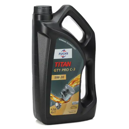 FUCHS MOTOR&Ouml;L TITAN GT1 Pro C-3 5W30 5W-30 VW 504.00 507.00 MB 229.51 4L 4 Liter