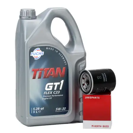 FUCHS MOTOR&Ouml;L 5W30 5 Liter + HERTH+BUSS &Ouml;lfilter SUZUKI IGNIS JIMNY SWIFT SX4