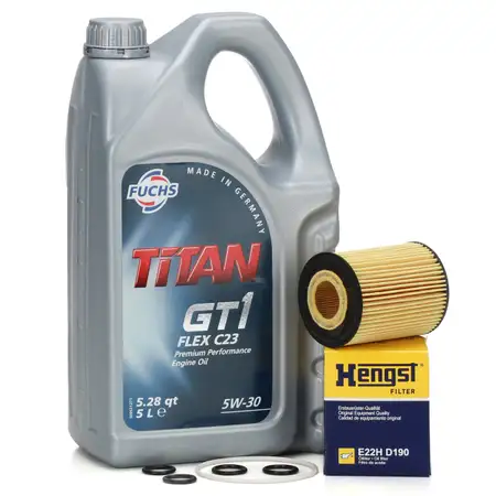 FUCHS Motor&ouml;l 5W30 5L dexos2 + HENGST &Ouml;lfilter f&uuml;r OPEL 1.7 CDTi 110/125/131 PS