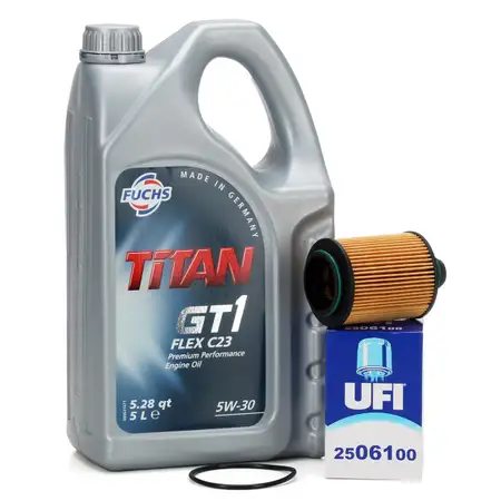 FUCHS Motor&ouml;l 5W30 5L dexos2 + UFI &Ouml;lfilter f&uuml;r ASTRA J CORSA D 1.3 CDTi 75/95PS