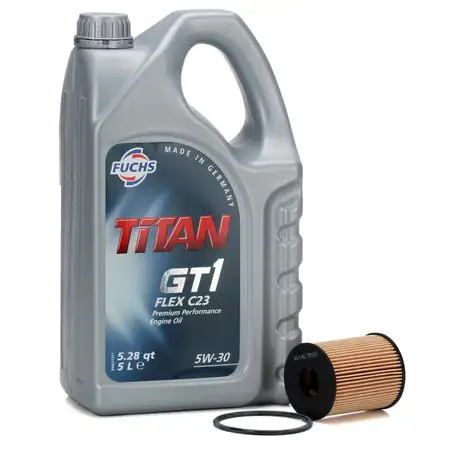 FUCHS Motor&ouml;l TITAN GT1 Flex 23 5W30 5 Liter + &Ouml;lfilter 650190 / 95516104