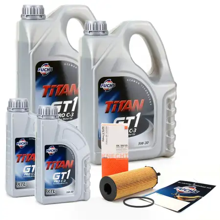 FUCHS Motor&ouml;l TITAN GT1 Pro C-3 5W-30 5W30 10 Liter + MAHLE &Ouml;lfilter OX196/1D