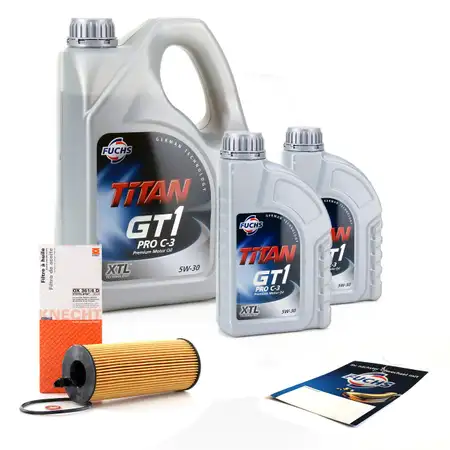 FUCHS Motor&ouml;l TITAN GT1 Pro C-3 5W30 5W-30 6 Liter + MAHLE &Ouml;lfilter OX361/4D