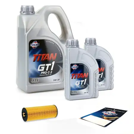 FUCHS Motor&ouml;l TITAN GT1 Pro C-3 5W-30 6 Liter 6L + HENGST &Ouml;lfilter E350HD44