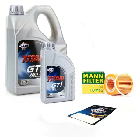 FUCHS Motor&ouml;l TITAN GT1 Pro C-3 5W30 5W-30 5L 5 Liter + MANN &Ouml;lfilter HU710X