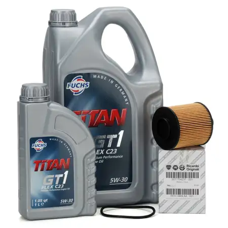 FUCHS Motor&ouml;l TITAN GT1 Flex 23 5W30 6L 6 Liter + ORIGINAL &Ouml;lfilter 71754237