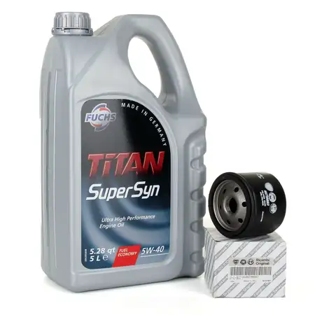 FUCHS MOTOR&Ouml;L TITAN SuperSyn 5W-40 5L 5 Liter + ORIGINAL &Ouml;lfilter 46796687