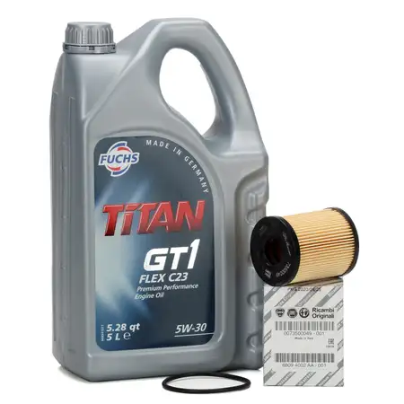 FUCHS Motor&ouml;l TITAN GT1 Flex 23 5W30 5L 5 Liter + ORIGINAL &Ouml;lfilter 73500049